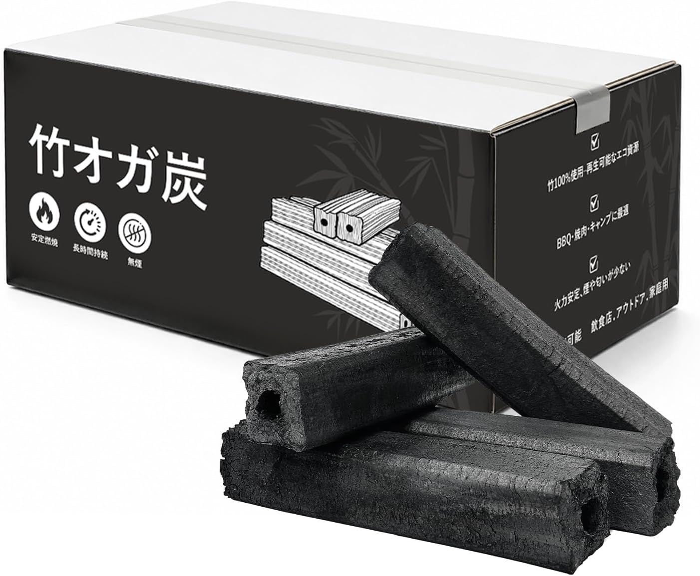 （自社倉庫引取限定価格）竹オガ備長炭 YOYOSTAR 10kg BBQ用 キャンプ用 木炭 オガ炭